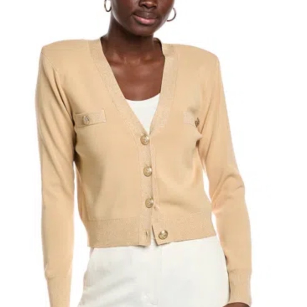 L'AGENCE Light Tan Buttoned Cardigan